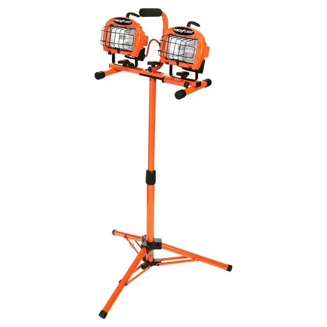 Halogen Work Light - 500W 1 Designers Edge L1719 48 Inch Orange 2 in 1 Twin Head Adjustable Halogen Work Light with Telescoping Tripod f7ef9d1b 27db 4f68 9535 df8214b39467 1.16130ca4d64a2b4413d42705de8fa88e