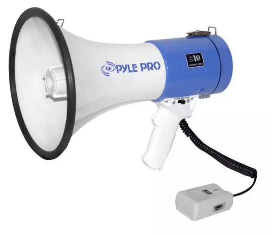 Megaphone with batteries