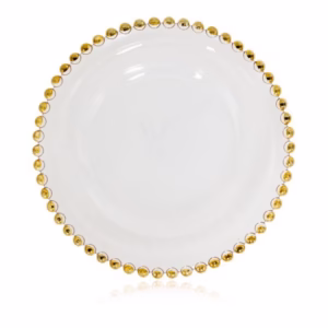 Gold Beaded Charger Plate rental Toronto GTA - Vibrant Occasions Scarborough