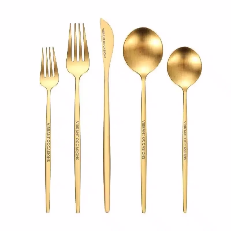 Gold Matt Flatware 2 Gold Matt Flatware rental Toronto GTA - Vibrant Occasions Scarborough