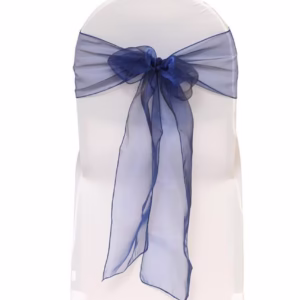 Organza Chair Sash - Navy Blue rental Toronto GTA - Vibrant Occasions Scarborough