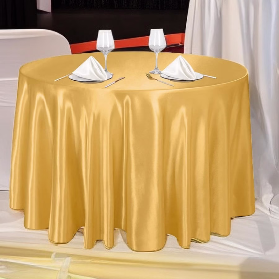 Satin Linen Tablecloth Round - 120″ 12 Satin Linen Tablecloth Round - 120" rental Toronto GTA - Vibrant Occasions Scarborough