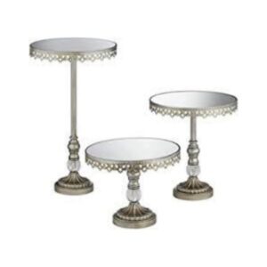Silver Cake Stand (3 Pcs) rental Toronto GTA - Vibrant Occasions Scarborough