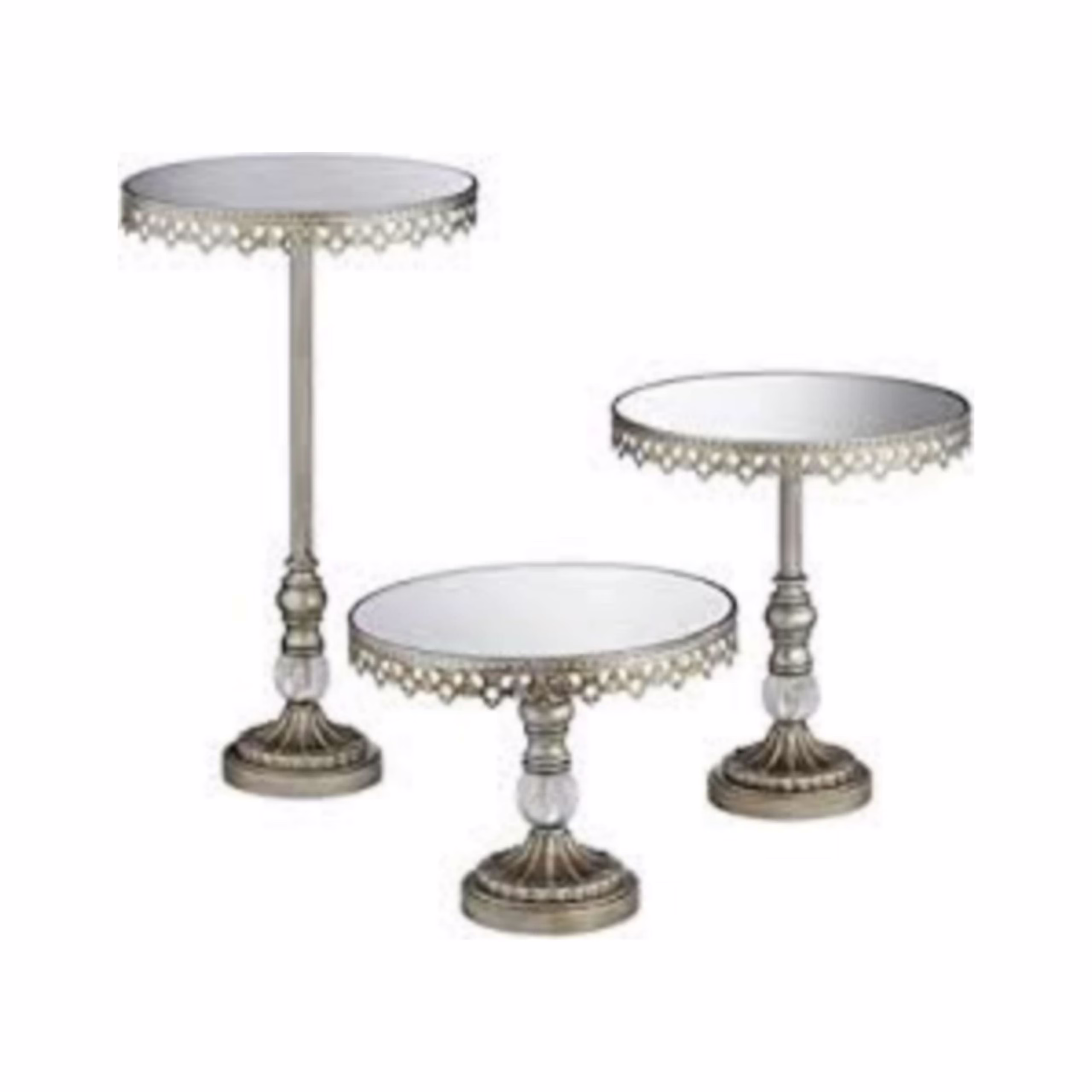 Silver Cake Stand (3 Pcs) 1 Silver Cake Stand (3 Pcs) rental Toronto GTA - Vibrant Occasions Scarborough