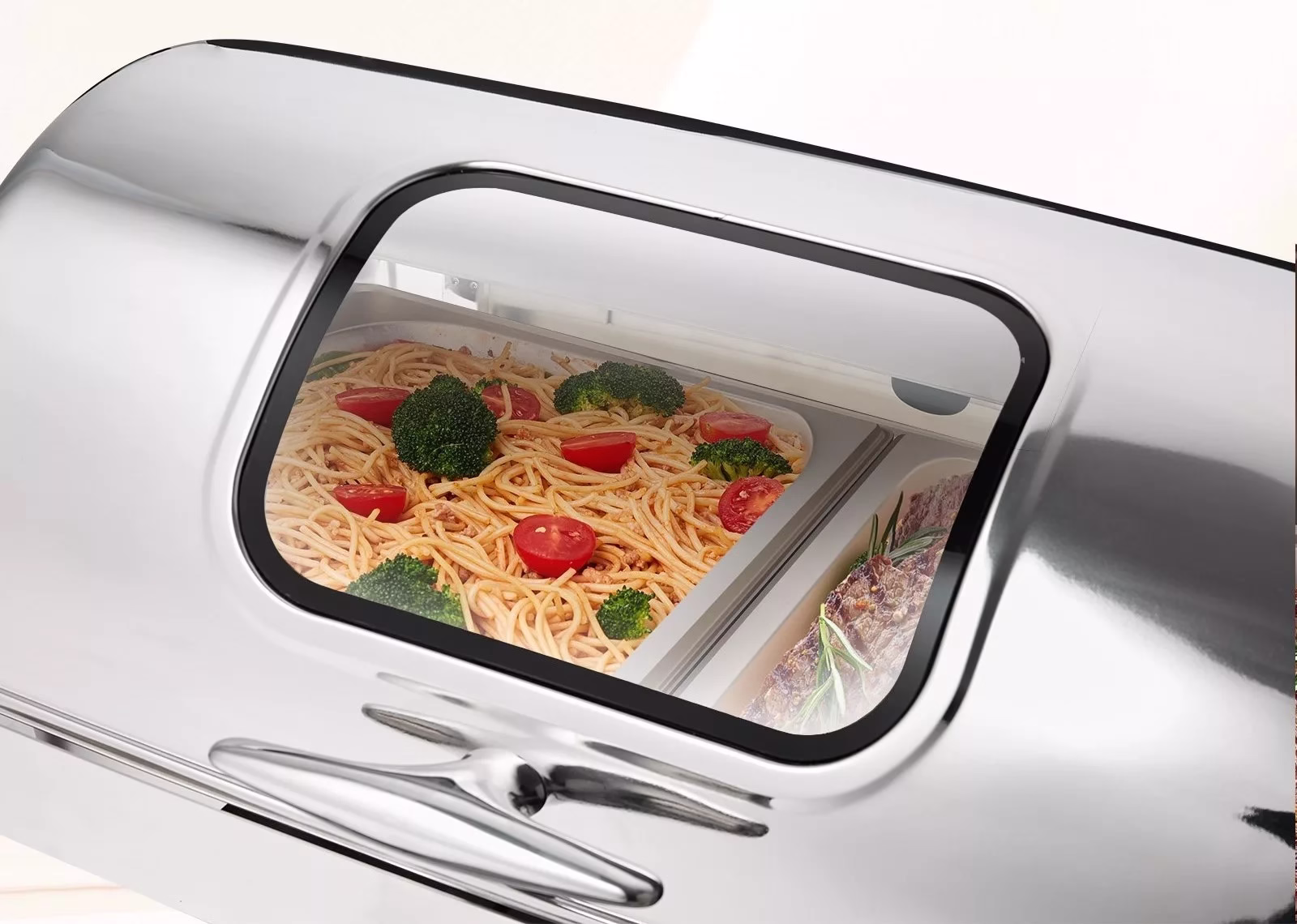 Chafing Dish - Rolltop Rectangular Clear view Glass Window - 8 Qt 4 Chafing Dish - Rolltop Rectangular Clear view Glass Window - 8 Qt rental Toronto GTA - Vibrant Occasions Scarborough