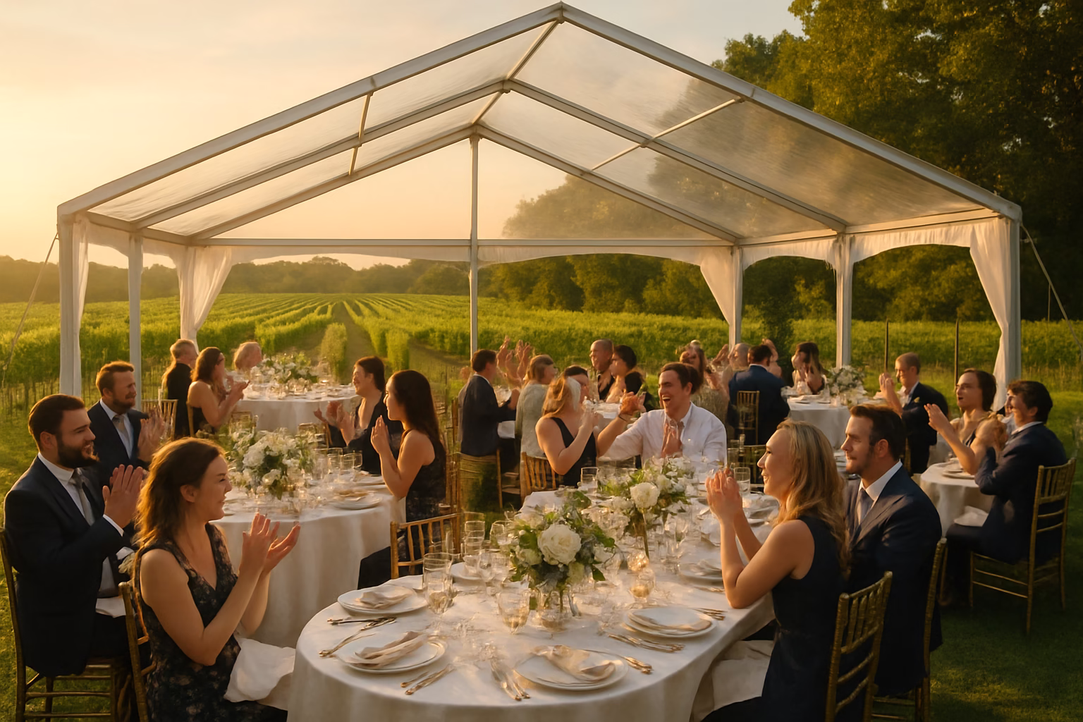 Event & Portable Toilet Rentals — Quinte Region (Trenton, Picton, Belleville & Quinte West) 1 Professional event rental setup with tent, tables, and chairs in Quinte Region, Ontario
