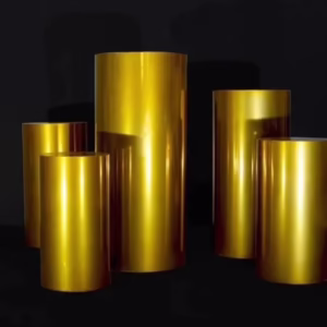 Round Plinth - 5 Pc Set - Gold rental Toronto GTA - Vibrant Occasions Scarborough