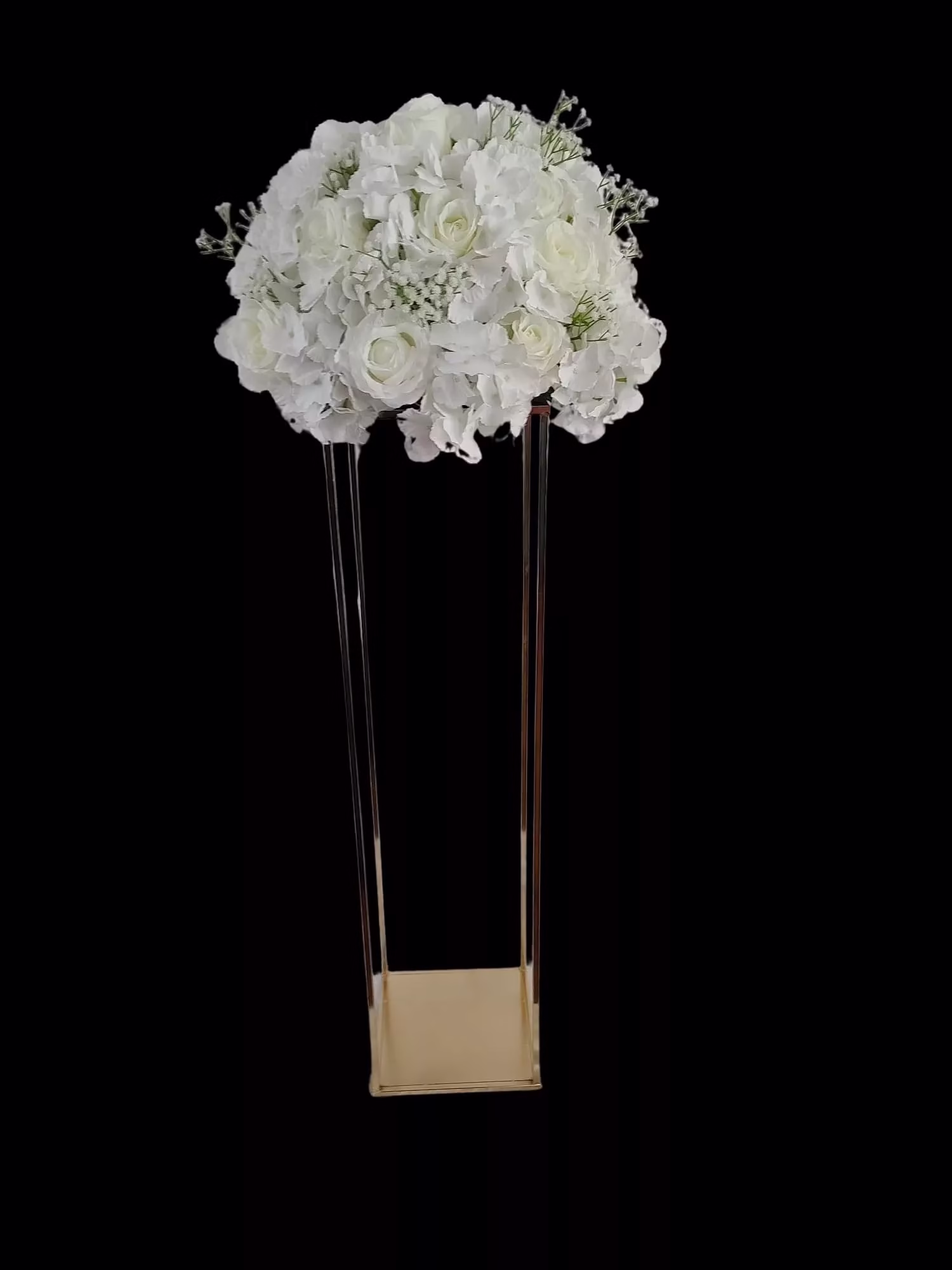 Artificial Flower Pedestal Decor - White 3 Artificial Flower Pedestal Decor - White rental Toronto GTA - Vibrant Occasions Scarborough